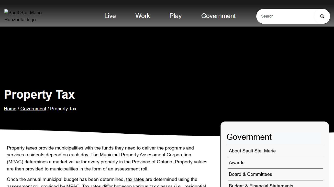 Property Tax - City of Sault Ste. Marie